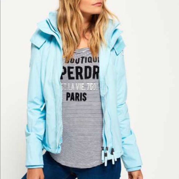 Superdry Jackets & Blazers - NWOT Superdry Baby Blue Windcheater Jacket SzL